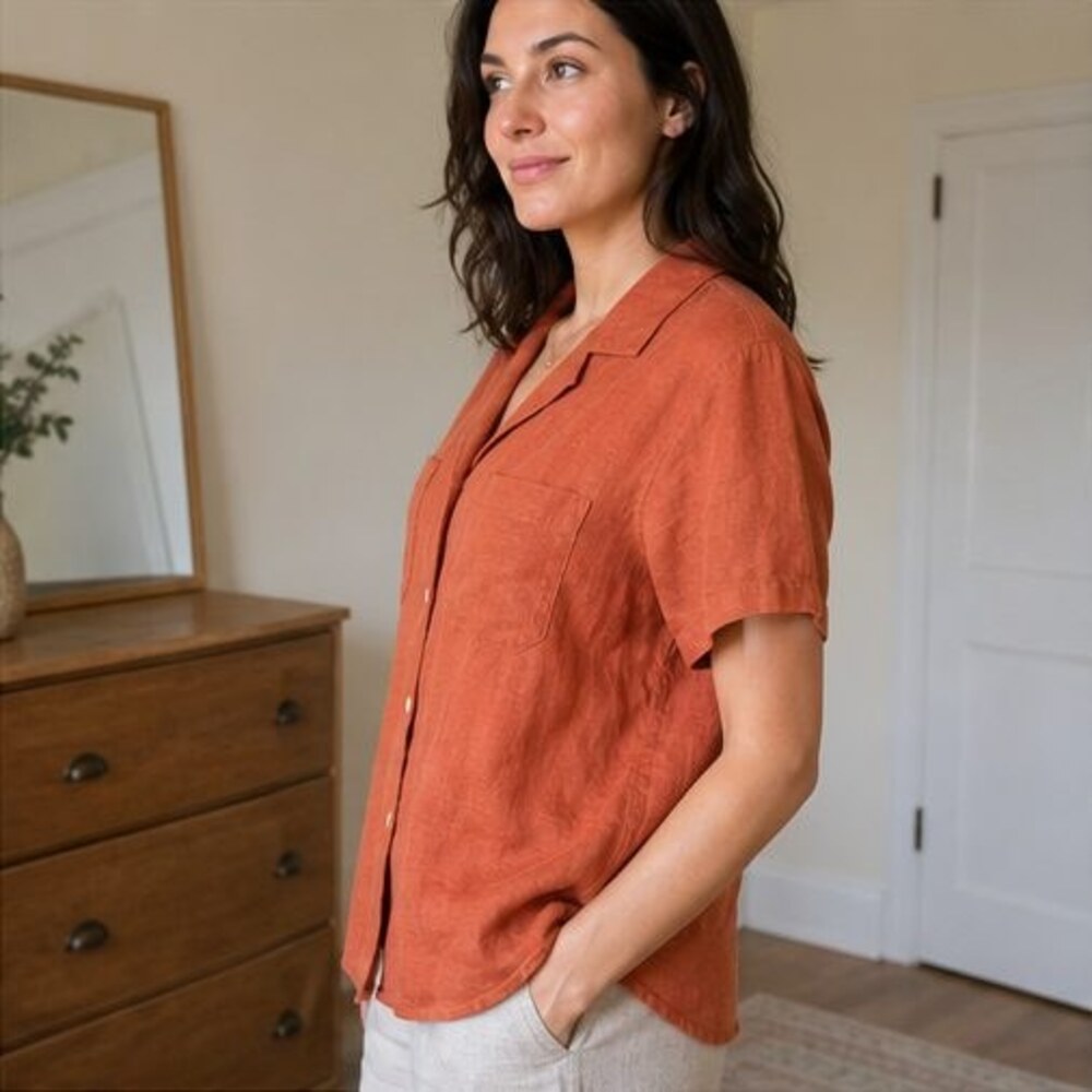 Rust Ruffle Blouse - Picture 3 of 6